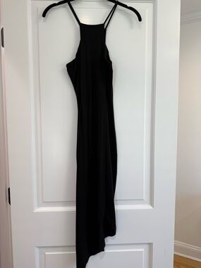Express Black Asymmetrical Halter Dress